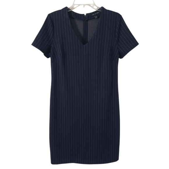 Banana Republic Striped Sheath Dress Office Workwear Business  Size 12P Navy - Picture 4 of 10